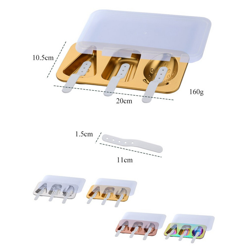 1/3 ks nerezová oceľová forma na zmrzlinu, opakovane použiteľné formy na nanuky, DIY domáce roztomilé mrazničky, ovocná šťava, ľad, forma na nanuky, podnos na ľad