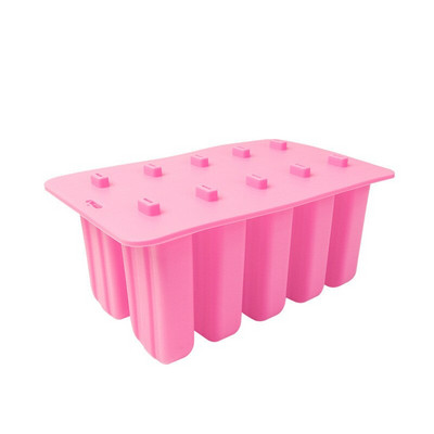 Congelator pentru deserturi, cu 4/10 cavitati, din silicon, pentru inghetata, cu capac, suc de fructe, cuburi de gheata, tavi, acadele de casa