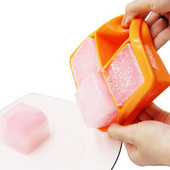 Veľké misky na ľad, silikónové formy na opakované použitie, potravinárske, 4 mriežky, bez BPA s odnímateľnými viečkami, kuchynské náradie, príslušenstvo