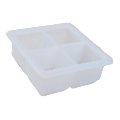 Veľké misky na ľad, silikónové formy na opakované použitie, potravinárske, 4 mriežky, bez BPA s odnímateľnými viečkami, kuchynské náradie, príslušenstvo