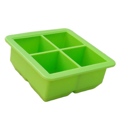 Veľké misky na ľad, silikónové formy na opakované použitie, potravinárske, 4 mriežky, bez BPA s odnímateľnými viečkami, kuchynské náradie, príslušenstvo