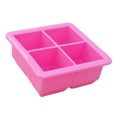 Veľké misky na ľad, silikónové formy na opakované použitie, potravinárske, 4 mriežky, bez BPA s odnímateľnými viečkami, kuchynské náradie, príslušenstvo