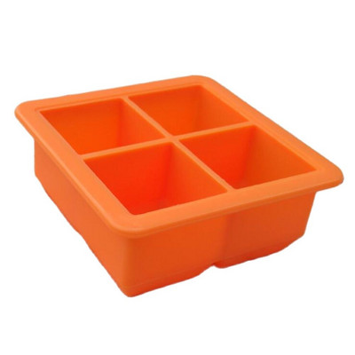 Veľké misky na ľad, silikónové formy na opakované použitie, potravinárske, 4 mriežky, bez BPA s odnímateľnými viečkami, kuchynské náradie, príslušenstvo