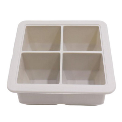 Veľké misky na ľad, silikónové formy na opakované použitie, potravinárske, 4 mriežky, bez BPA s odnímateľnými viečkami, kuchynské náradie, príslušenstvo