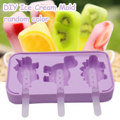 Silikónový výrobník zmrzliny v potravinárskej kvalite, DIY tvar dinosaura, mrazené formy na zmrzlinu, silikónová mraznička, forma na zmrzlinu, opakovane použiteľná