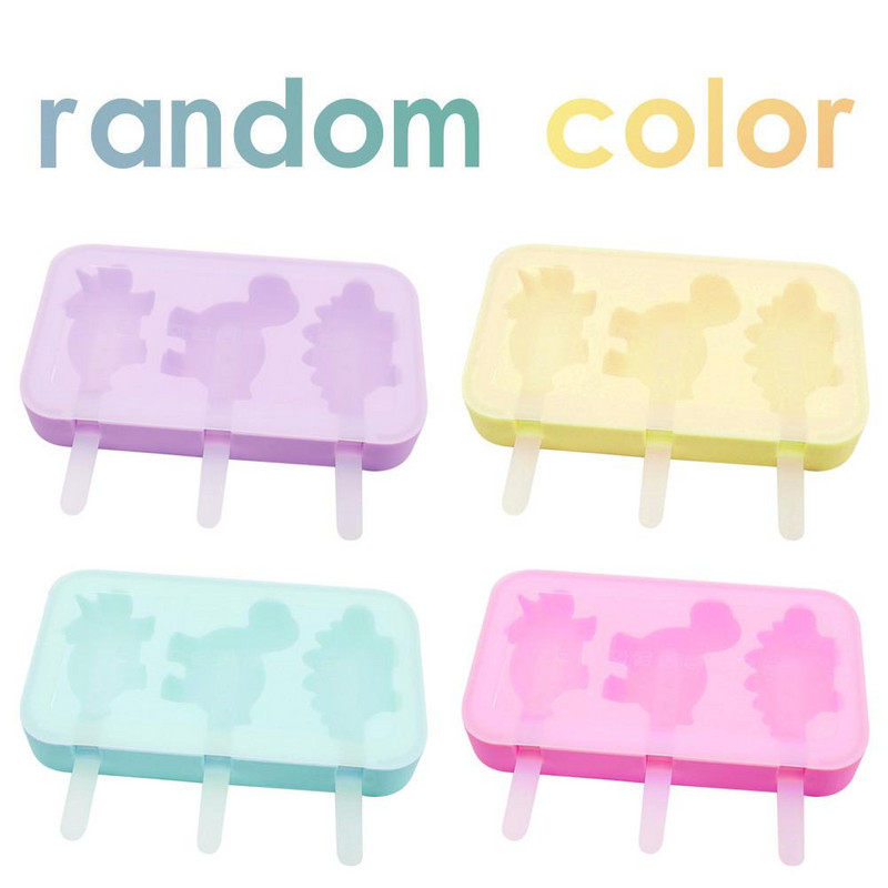 Silikónový výrobník zmrzliny v potravinárskej kvalite, DIY tvar dinosaura, mrazené formy na zmrzlinu, silikónová mraznička, forma na zmrzlinu, opakovane použiteľná