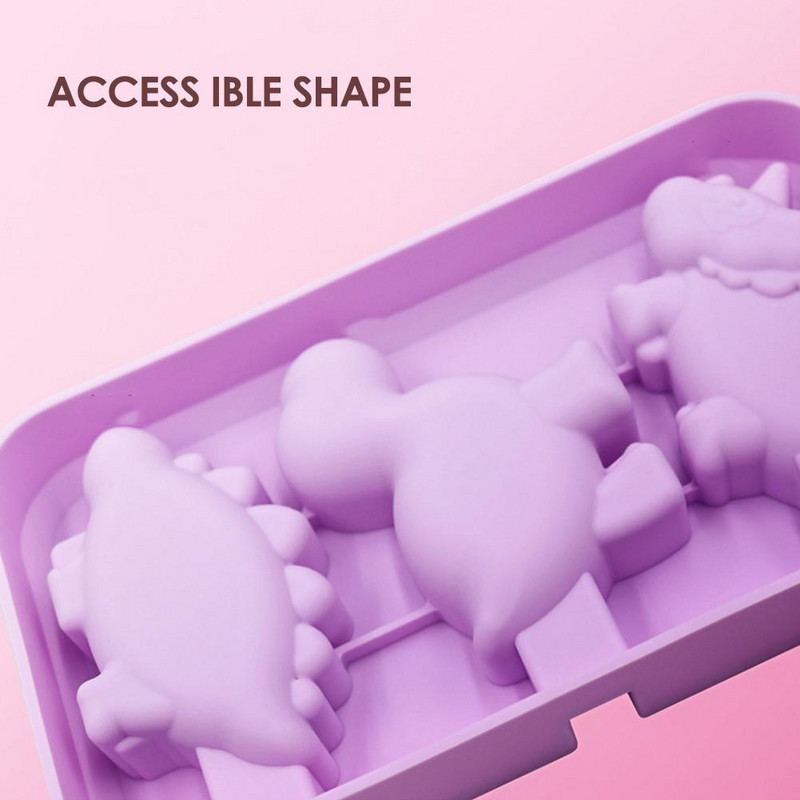 Silikónový výrobník zmrzliny v potravinárskej kvalite, DIY tvar dinosaura, mrazené formy na zmrzlinu, silikónová mraznička, forma na zmrzlinu, opakovane použiteľná