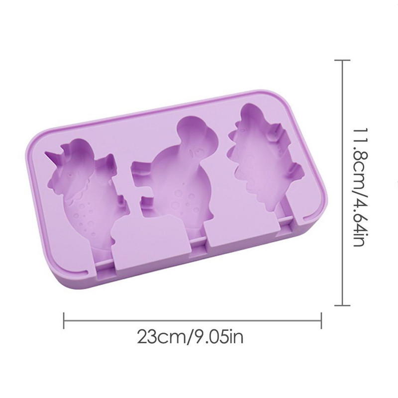 Silikónový výrobník zmrzliny v potravinárskej kvalite, DIY tvar dinosaura, mrazené formy na zmrzlinu, silikónová mraznička, forma na zmrzlinu, opakovane použiteľná