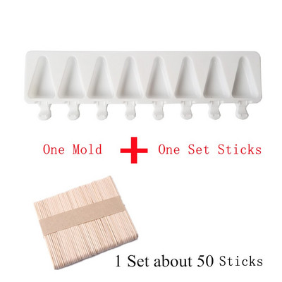 Silikoninė ledų forma, skirta „pasidaryk pats“ naminiam popsicle formelei su lazdelėmis 8 ląstelių ledo kubelių padėklas pyragų kepimo įrankiai