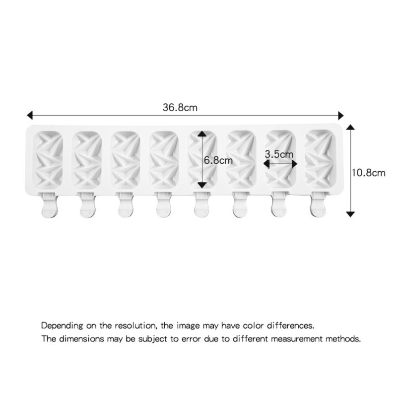 Silikoninė ledų forma, skirta „pasidaryk pats“ naminiam popsicle formelei su lazdelėmis 8 ląstelių ledo kubelių padėklas pyragų kepimo įrankiai