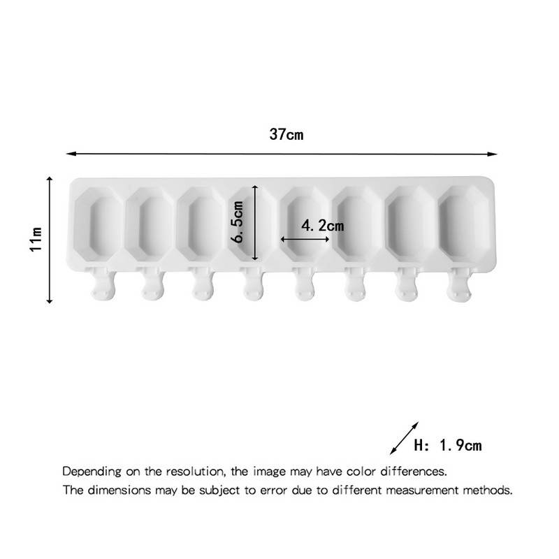 Silikoninė ledų forma, skirta „pasidaryk pats“ naminiam popsicle formelei su lazdelėmis 8 ląstelių ledo kubelių padėklas pyragų kepimo įrankiai