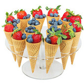 16-jamkový okrúhly priehľadný akrylový stojan na zmrzlinu v kornútku, stojan na popcorn, stojan na zmrzlinu, nástroj na zmrzlinu na svadobnú párty a bar