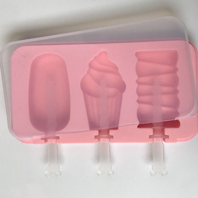 Domáca silikónová forma na zmrzlinu, forma na pečenie, forma na lízanky s viečkom a tyčinkami na zmrzlinu