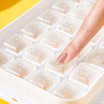 32 Δίσκος πάγου πλέγμα με καπάκι Πλαστική φόρμα πάγου Αξεσουάρ σπιτιού κουζίνας μπαρ Creative DIY Τετράγωνη φόρμα παγοκύβων Ψυγείο παγοθήκη