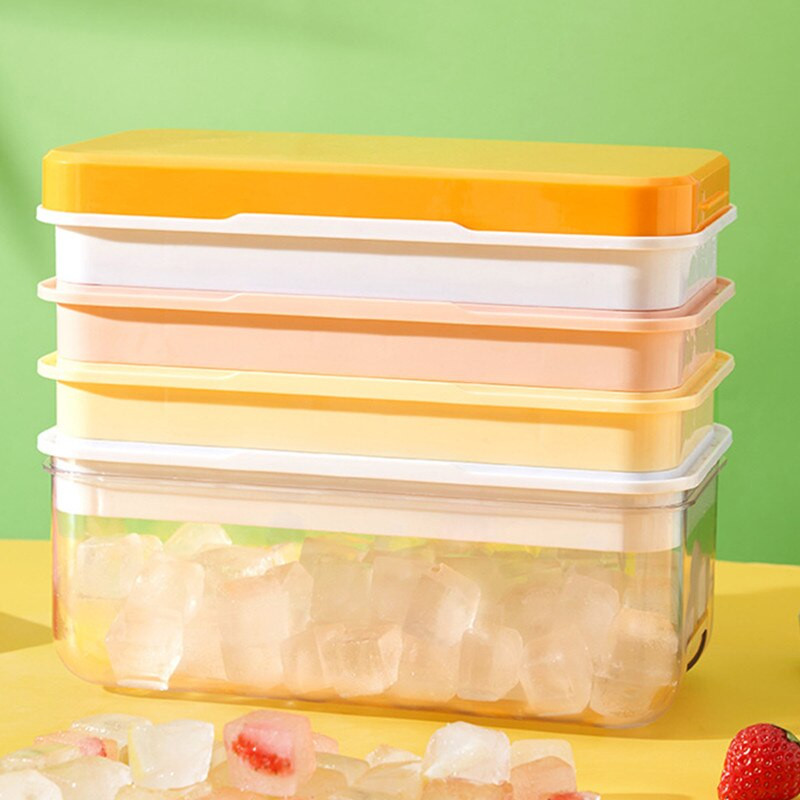 32 mriežkových zásobníkov na ľad s vekom, plastových foriem na ľad, domácich kuchynských barových doplnkov, kreatívnych DIY štvorcových foriem na kocky ľadu, chladničky, ľadovej krabice