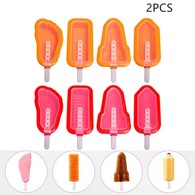 2 ks silikónová forma na zmrzlinu, formy na nanuky, domáci mrazák na dezerty, ovocná šťava, forma na výrobu zmrzliny s paličkami na nanuky