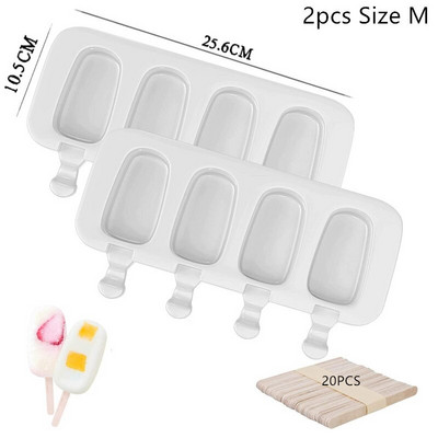 2 ks silikónová forma na zmrzlinu, formy na nanuky, domáci mrazák na dezerty, ovocná šťava, forma na výrobu zmrzliny s paličkami na nanuky