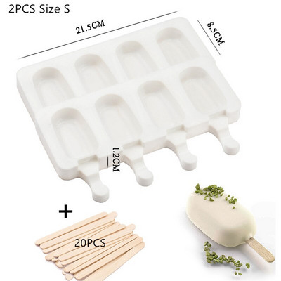 2 ks silikónová forma na zmrzlinu, formy na nanuky, domáci mrazák na dezerty, ovocná šťava, forma na výrobu zmrzliny s paličkami na nanuky