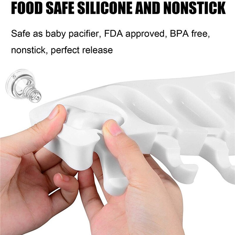 2 ks silikónová forma na zmrzlinu, formy na nanuky, domáci mrazák na dezerty, ovocná šťava, forma na výrobu zmrzliny s paličkami na nanuky