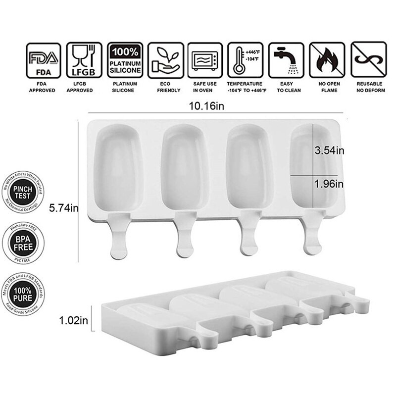 2 ks silikónová forma na zmrzlinu, formy na nanuky, domáci mrazák na dezerty, ovocná šťava, forma na výrobu zmrzliny s paličkami na nanuky