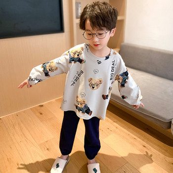 Детска пижама за момчета - с овално деколте