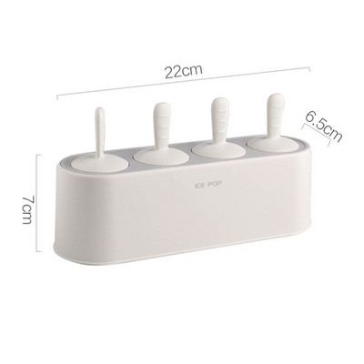 Ľahko uvoľniteľné formy na nanuky, 4-dierkové silikónové formy na výrobu zmrzliny bez BPA, opakovane použiteľné formy na nanuky