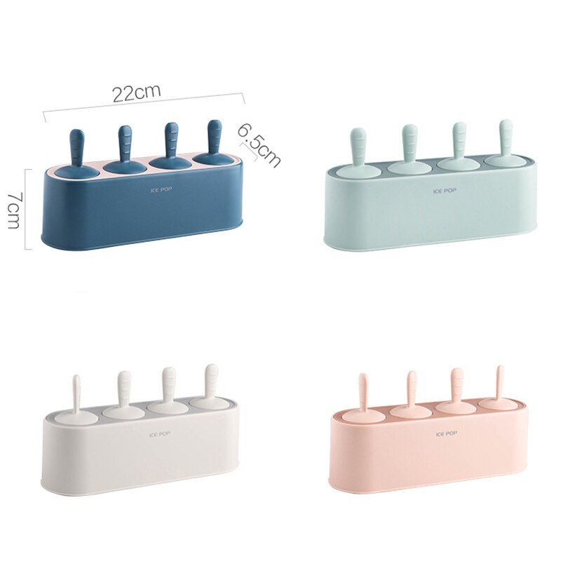 Ľahko uvoľniteľné formy na nanuky, 4-dierkové silikónové formy na výrobu zmrzliny bez BPA, opakovane použiteľné formy na nanuky