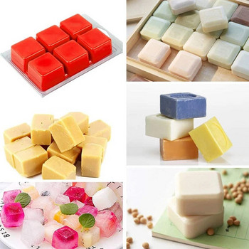 50 Packs Κερί Melt Clamshells Molds 6 Cavity Cube Tray for Candle-Making & Soap