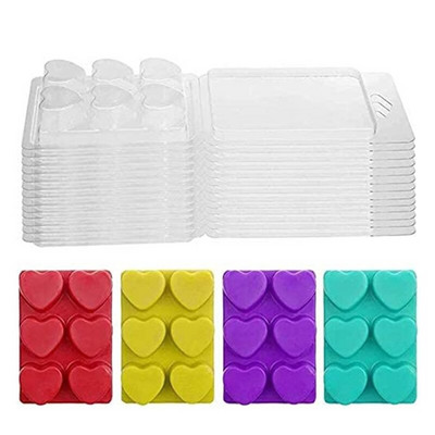 50 balení voskových roztavených foriem v tvare mušlí, 6-dutinových foriem na výrobu sviečok a mydla