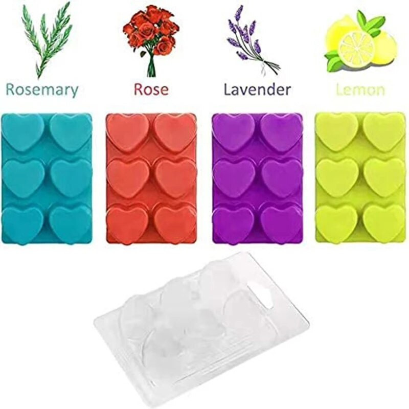 50 balení voskových roztavených foriem v tvare mušlí, 6-dutinových foriem na výrobu sviečok a mydla