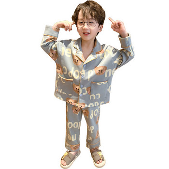 Детска пижама с щампа мече за момчета