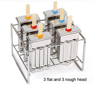 6/10 ks mrazené nerezové formy na nanuky držiak na zmrzlinu strieborný domáci DIY formy na zmrzlinu plochá forma na ľad