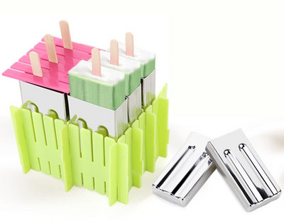 6/10 ks mrazené nerezové formy na nanuky držiak na zmrzlinu strieborný domáci DIY formy na zmrzlinu plochá forma na ľad