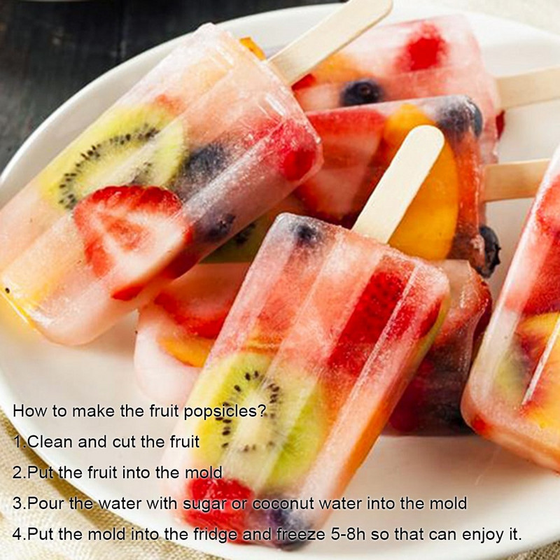 6/10 ks mrazené nerezové formy na nanuky držiak na zmrzlinu strieborný domáci DIY formy na zmrzlinu plochá forma na ľad