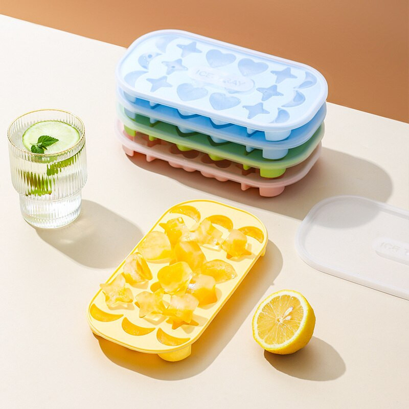 Silikónová forma na ľadové kocky, miska na ľad, mrazená forma na ľadové kocky, ľadová krabička, kocka ľadu, domáci model, forma na ľadové kocky, rýchle odmrazovanie