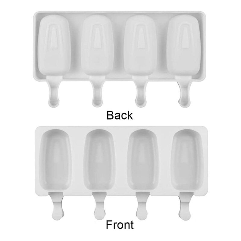 4 ks silikónových foriem na nanuky, mini formy na domácu zmrzlinu, forma na tortu s 200 drevenými tyčinkami