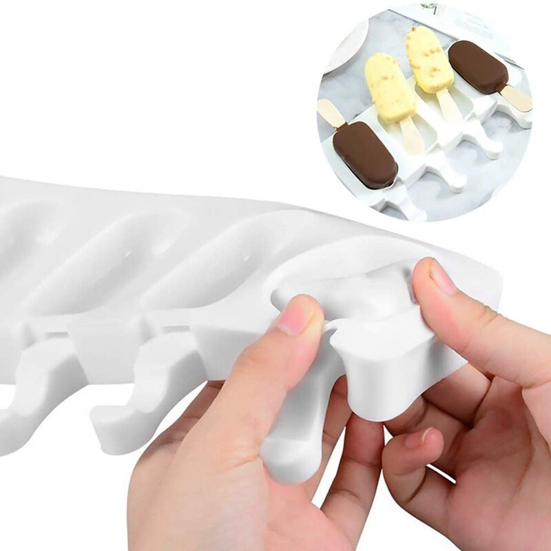 4 ks silikónových foriem na nanuky, mini formy na domácu zmrzlinu, forma na tortu s 200 drevenými tyčinkami