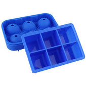 Silikónové tácky na ľad, kombinovaná forma na výrobu guľôčok na ľad a veľké štvorcové formy, opakovane použiteľné a bez BPA, forma na ľad