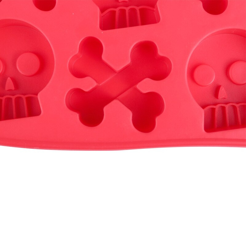 HEYI Kreatívna silikónová forma na tortu s 8 kosťami v tvare lebky, roztomilá kreslená, na čokoládový ľad, mriežková forma JYZ