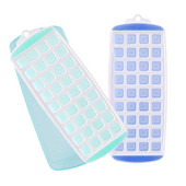 2 ks silikónová forma na ľad, 72 mriežok, štvorcová forma na ľad s viečkom, stohovateľná na whisky, koktaily, ovocie, detskú výživu, chill...