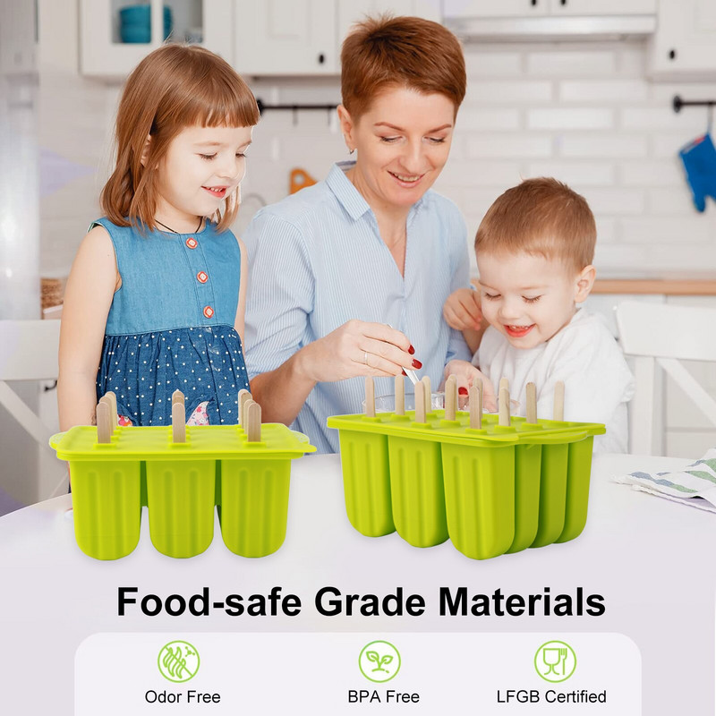 Silikoninės formos Vasaros Priedai Virtuvės Įrankiai Maisto klasės Lolly Formelės „Pasidaryk pats“ ledų gaminimo aparatas „Ice Sucker“ Desertų formelės