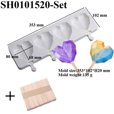 Silikónové formy na nanuky v tvare hviezdy a pologule, diamantové formy na zmrzlinu v tvare srdca, letný nástroj na studené nápoje, miska na ľadové kocky