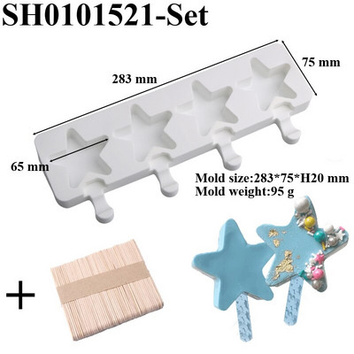 Silikónové formy na nanuky v tvare hviezdy a pologule, diamantové formy na zmrzlinu v tvare srdca, letný nástroj na studené nápoje, miska na ľadové kocky