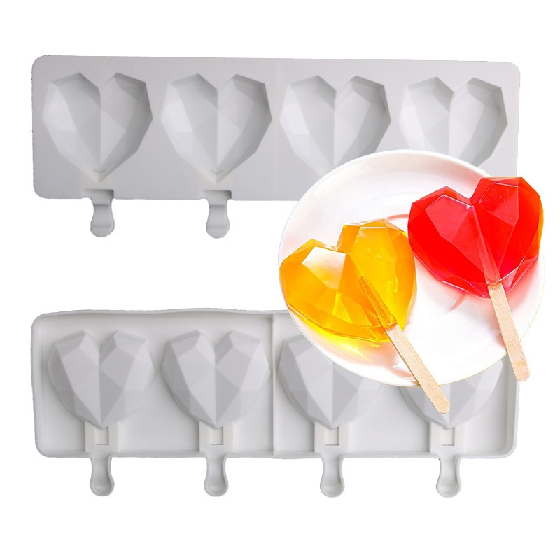 Silikónové formy na nanuky v tvare hviezdy a pologule, diamantové formy na zmrzlinu v tvare srdca, letný nástroj na studené nápoje, miska na ľadové kocky