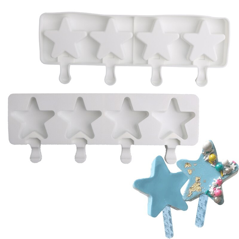 Silikónové formy na nanuky v tvare hviezdy a pologule, diamantové formy na zmrzlinu v tvare srdca, letný nástroj na studené nápoje, miska na ľadové kocky