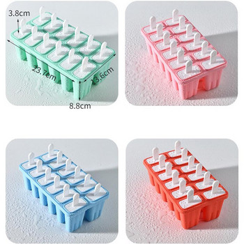 Καλούπια παγωτού 10/12 Cell Silicone Summer Frozen Force Cube Molds Popsicle Maker Food Safe DIY Homemade Freezer Lolly Mold