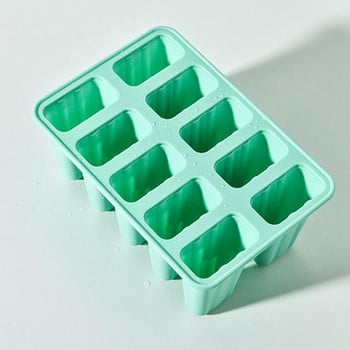 Καλούπια παγωτού 10/12 Cell Silicone Summer Frozen Force Cube Molds Popsicle Maker Food Safe DIY Homemade Freezer Lolly Mold