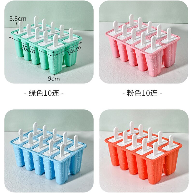 Silikónové formy na zmrzlinu s 10/12 bunkami, letné mrazené formy na kocky ľadu, výrobník nanukov, bezpečné pre domáce mrazničky