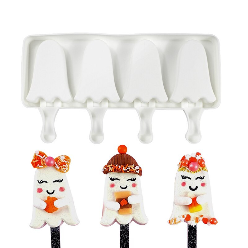 SHENHONG Roztomilé kreslené formy na zmrzlinu Letné nástroje na studené nápoje na želé Silikónové formy na nanuky Vianočný stromček Tácka na ľadové kocky