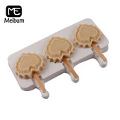 Meibum 3-dutinová silikónová forma na zmrzlinu v tvare srdca s tyčinkami, formička na ľad, letné nástroje na studené nápoje